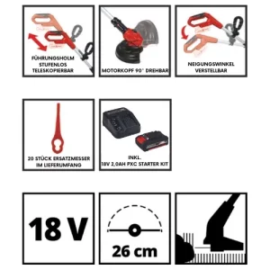 Einhell Akku-Rasentrimmer GC-RT 18 Li-Kit mit Akku – Bild 3